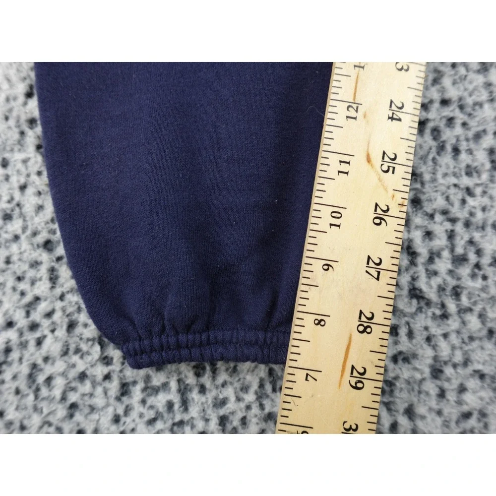 Soffe Navy Graphic Sweatpants Joggers Yellow Print Drawstring Elastic Medium
